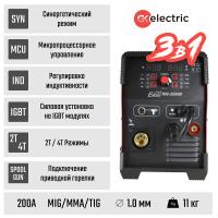 GK Electric MIG 200HD EasyJob Сварочный полуавтомат (220В, 20-200A, синергия, IGBT, регулировка индуктивности, 2T4T, арт. 46166)