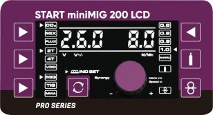START miniMIG 200 LCD Сварочный полуавтомат (220В, 10-200A, 7.5 кВа, синергетика, LCD дисплей, 3 в 1, 10 кг) 2W202L